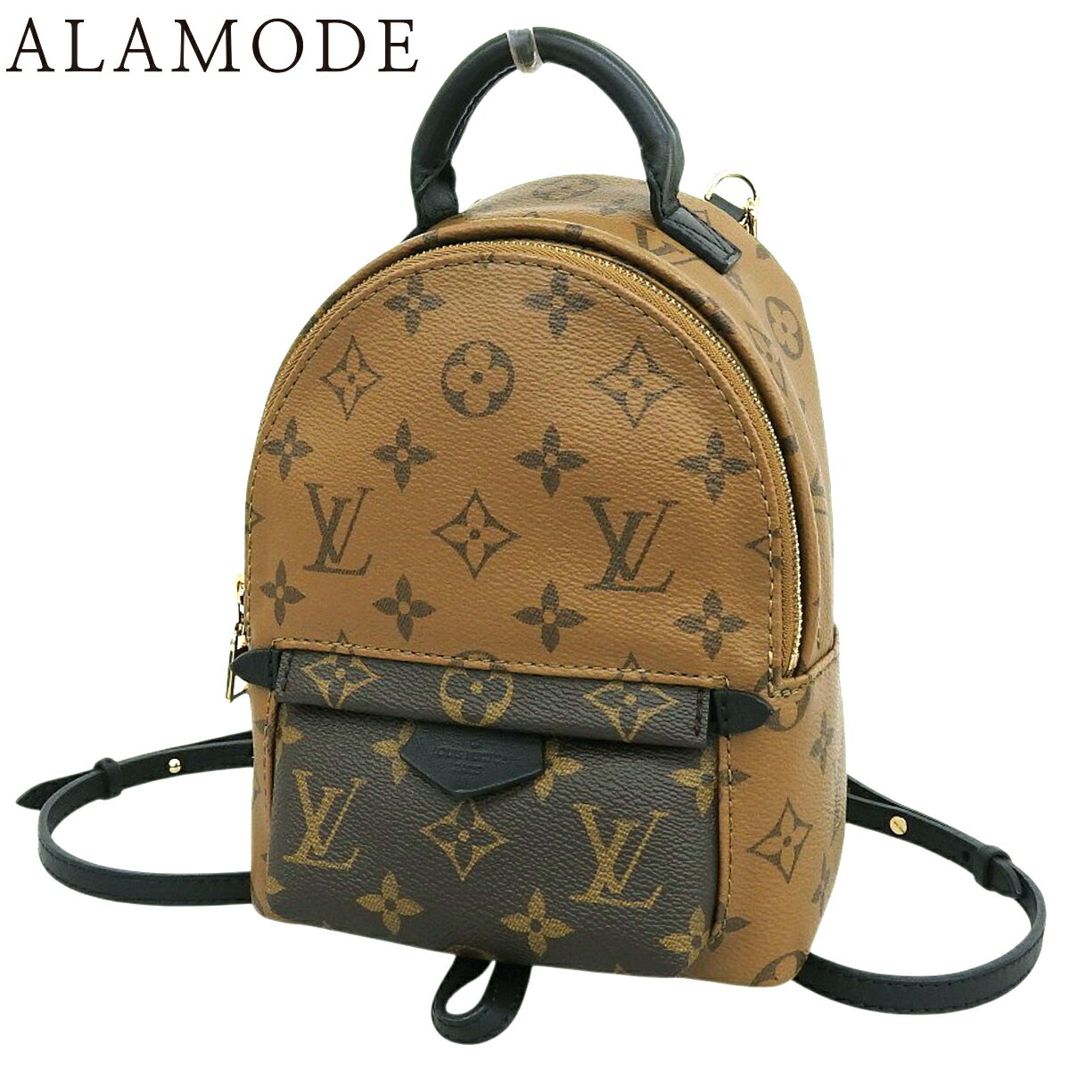 LOUIS VUITTON(ルイ・ヴィトン) モノグラム/モノグラム・リバース パームスプリングス バックパック MINI リュックサック/バックパック モノグラムキャンバス モノグラムリバースキャンバス ブラウン茶 ゴールド金具 M44872 レディース 40802162916【中古】【アラモード】