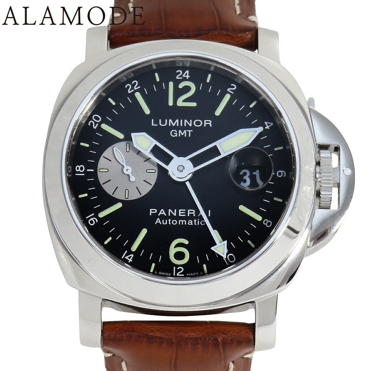 【保証書付】オフィチーネパネライ ルミノール GMT PAM00088 SS/革 自動巻き 腕時計  ...