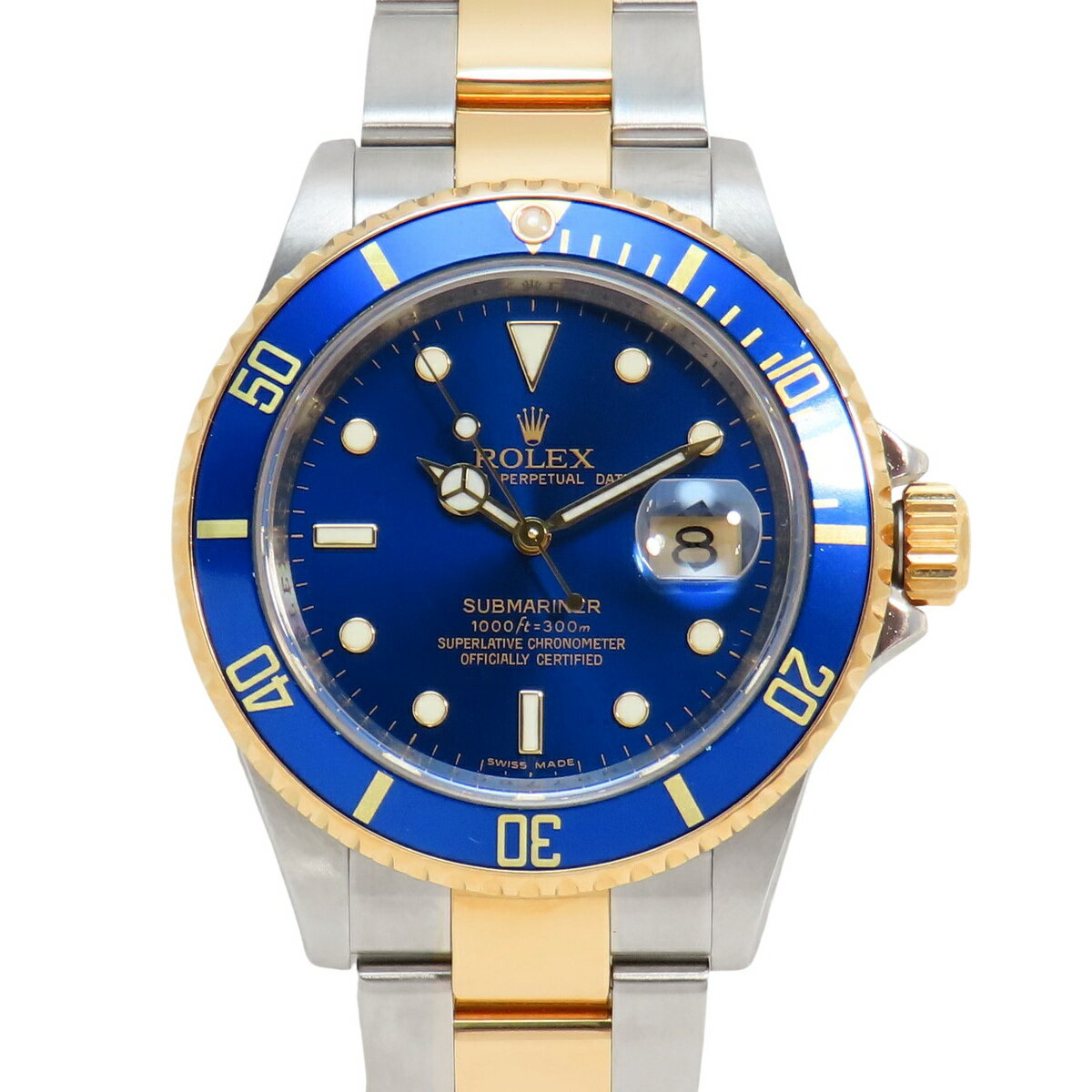 【保証書付】ロレックス サブマリーナ 16613 YG/SS M番 ブルー 自動巻き メンズ 40...