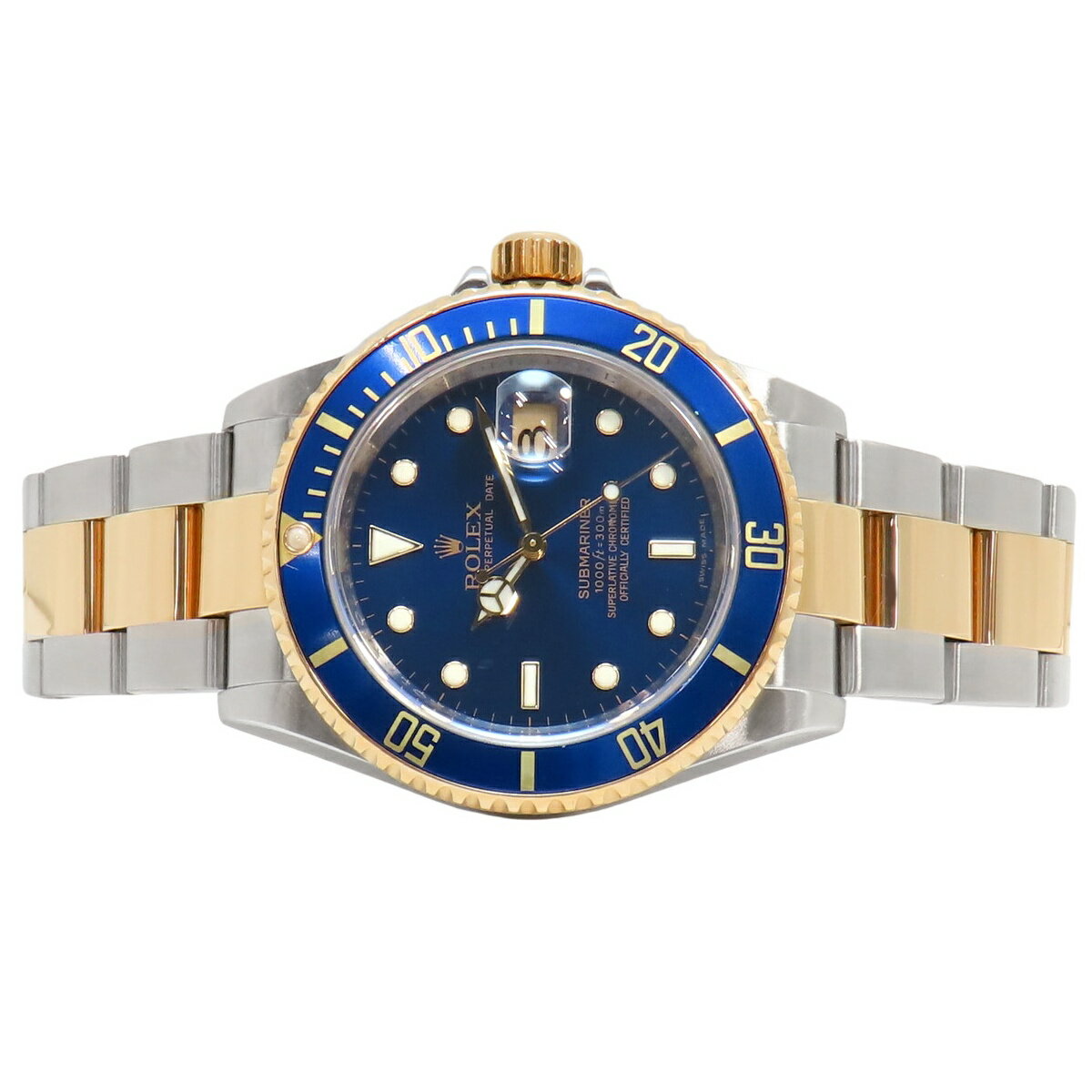 【保証書付】ロレックス サブマリーナ 16613 YG/SS M番 ブルー 自動巻き メンズ 40101818727【中古】【アラモード】