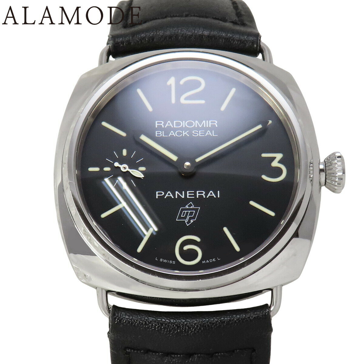 パネライ ラジオミール ブラックシール ロゴ S番 PAM00380 SS/革 ブラック 手巻き メ ...