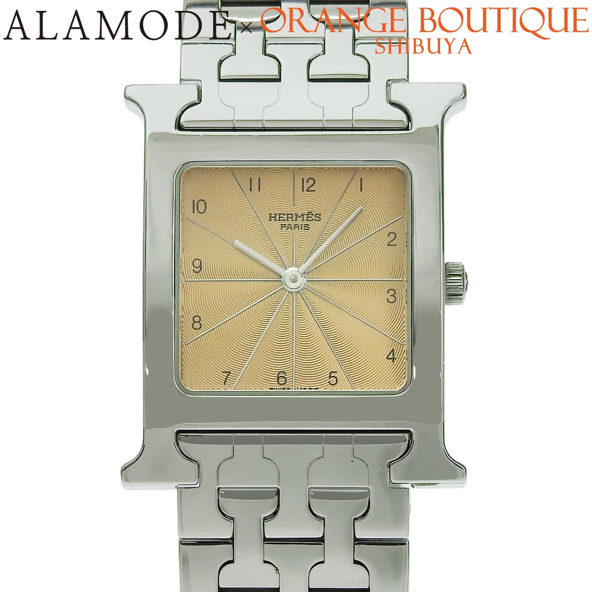 エルメス Hウォッチ HH1.510 SS オレンジ クオーツ メンズ 40802162625【中古】【アラモード】