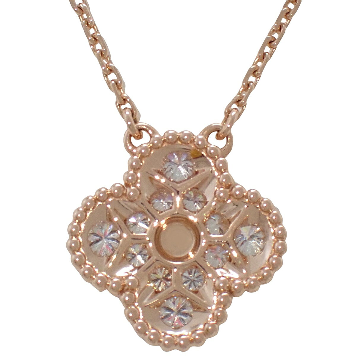 【2024年保証書付】Van Cleef & Arpels(ヴァンクリーフ＆アーペル) ヴィンテージ アルハンブラ ペンダント ダイヤモンド VCARP2R300 ピンクゴールド K18PG 5.1g ネックレス アクセサリー ジュエリー クローバーモチーフ ローズゴールド 40802176630【中古】【アラモード】