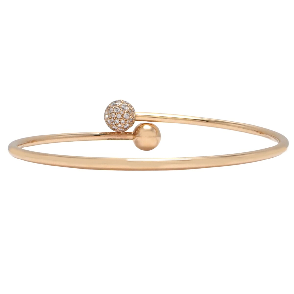 ALAMODEのTIFFANY&Co.(ティファニー) ティファニー ハードウェア ダイヤモンドボール バイパスブレスレット ダイヤモンド ピンクゴールド K18PG 8.2g バングル アクセサリー ジュエリー ピンクゴールド レディース 40802192058【中古】【アラモード】｜アングル2
