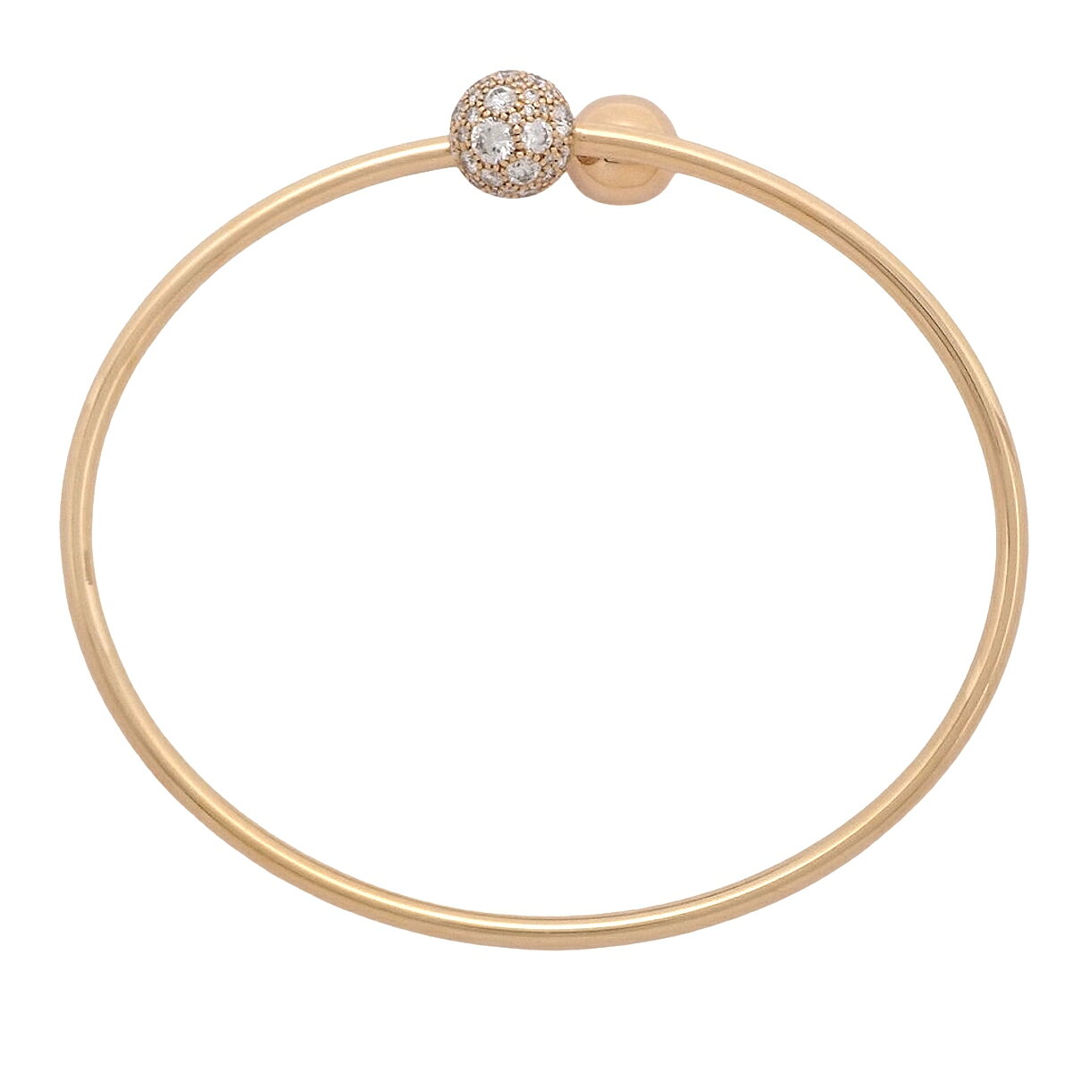 ALAMODEのTIFFANY&Co.(ティファニー) ティファニー ハードウェア ダイヤモンドボール バイパスブレスレット ダイヤモンド ピンクゴールド K18PG 8.2g バングル アクセサリー ジュエリー ピンクゴールド レディース 40802192058【中古】【アラモード】｜アングル3