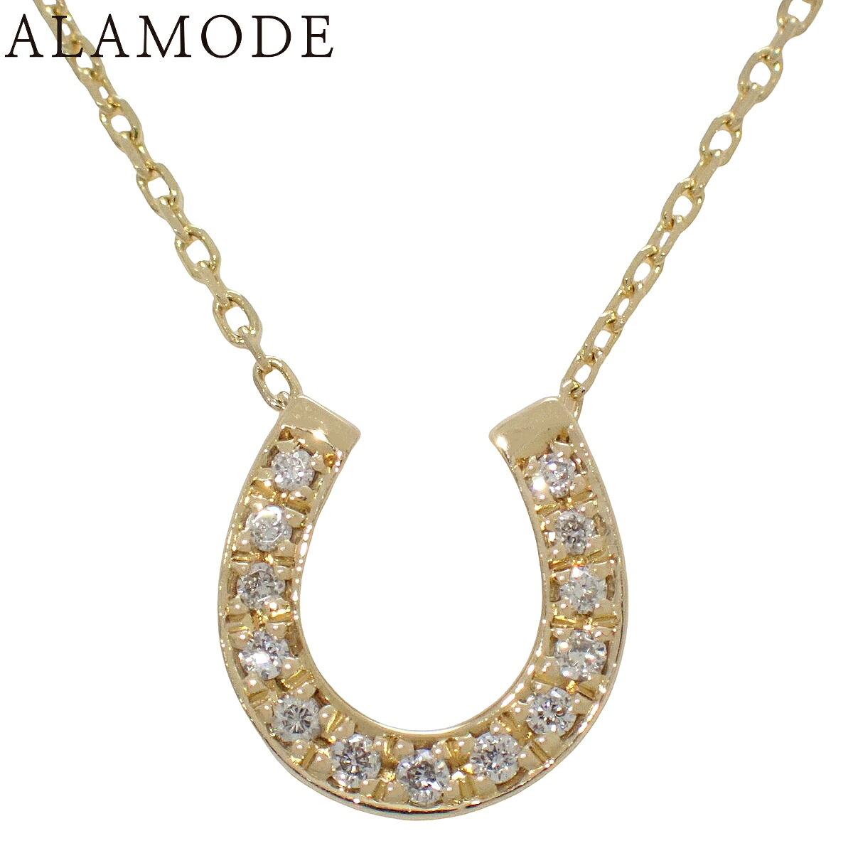 Beads - Vendome Aoyama(ヴァンドーム青山) ダイヤモンド ネックレス AGVN502340DI イエローゴールド K18YG 2.1g ネックレス アクセサリー ジュエリー ホースシューモチーフ 13PD ゴールド金 レディース 40802176404【中古】【アラモード】