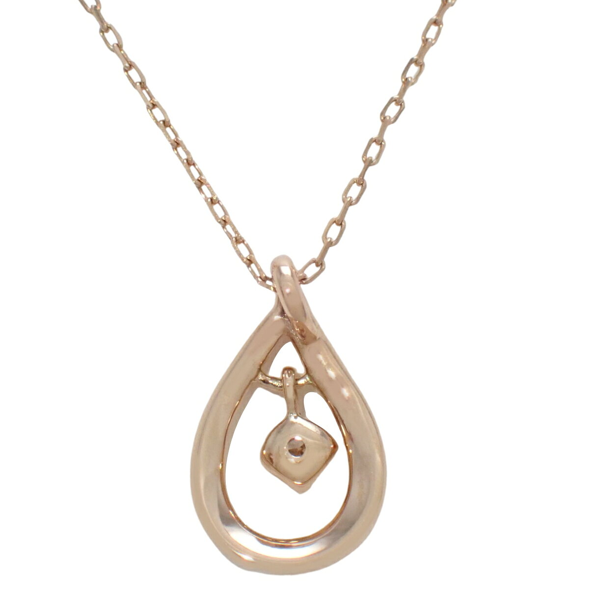 4℃(ヨンドシー) カナル4℃ ティアドロップ ダイヤ ネックレス ダイヤモンド ピンクゴールド K10PG 0.9g アクセサリー ジュエリー 1PD ピンクゴールド レディース 40802176631【中古】【アラモード】 alamode888-10129612 ALAMODE サンプル画像2
