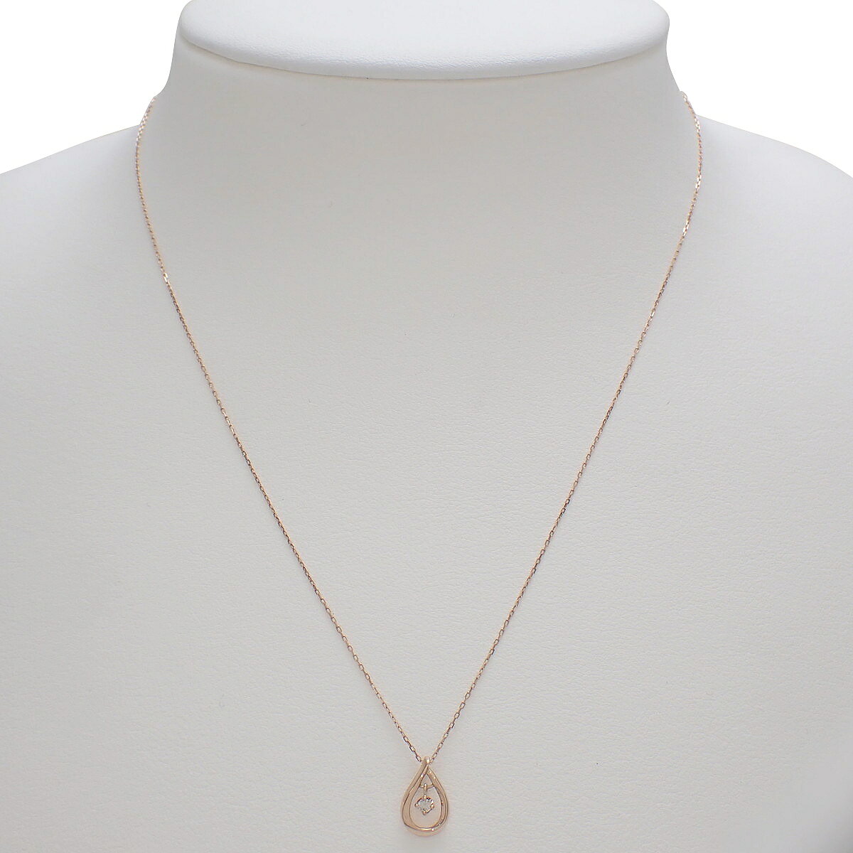 4℃(ヨンドシー) カナル4℃ ティアドロップ ダイヤ ネックレス ダイヤモンド ピンクゴールド K10PG 0.9g アクセサリー ジュエリー 1PD ピンクゴールド レディース 40802176631【中古】【アラモード】 alamode888-10129612 ALAMODE サンプル画像3