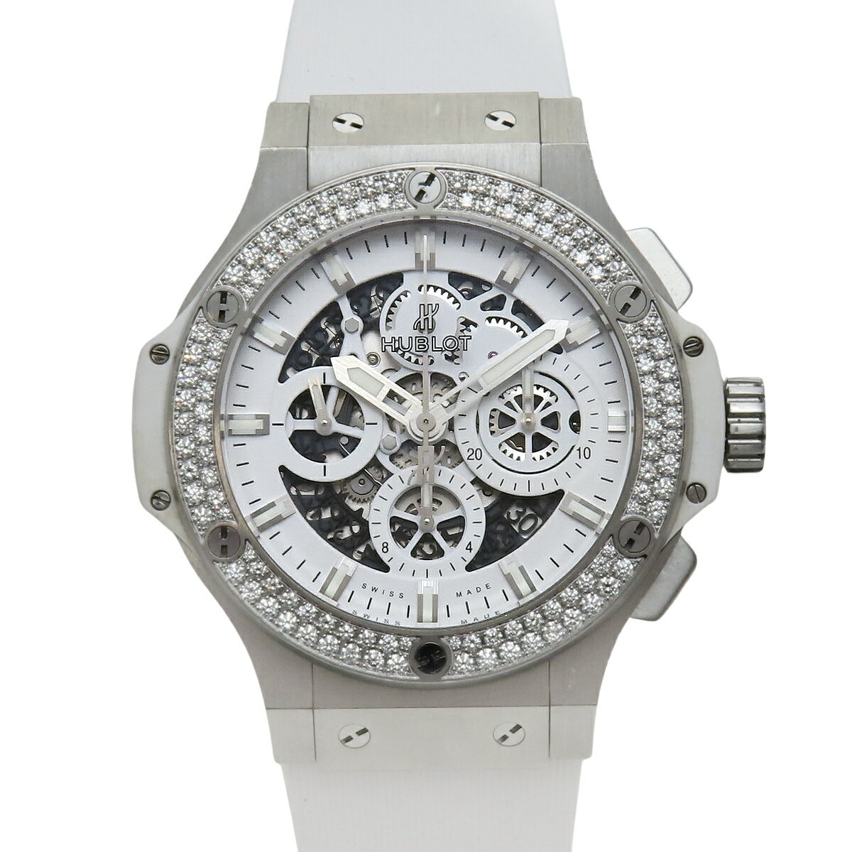 FRANCK MULLER - 【保証書付】ウブロ ビッグバン アエロバン オールホワイト 日本限定 311.SE.2010.RW.1104.JSM12 SS/ラバー スケルトン文字盤 ホワイト 自動巻き メンズ 40802179073【中古】【アラモード】