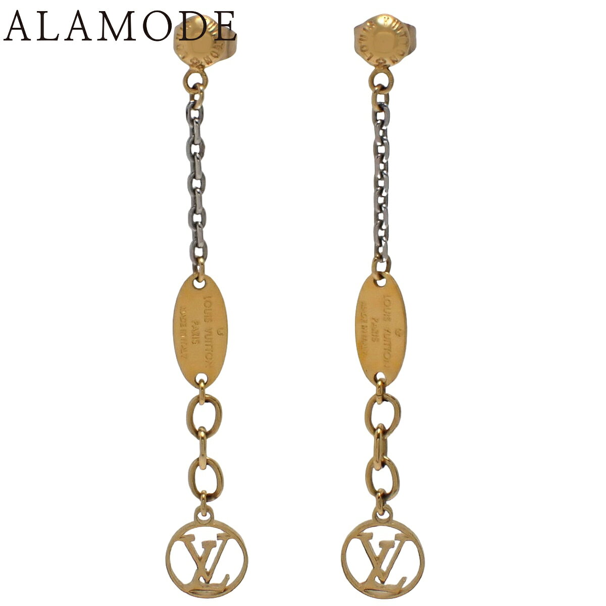 Rakuten - LOUIS VUITTON(ルイ・ヴィトン) ロゴマニア ピアス M68076 メタル(GP) ピアス アクセサリー ジュエリー ゴールド金 シルバー銀 レディース 40802190237【中古】【アラモード】
