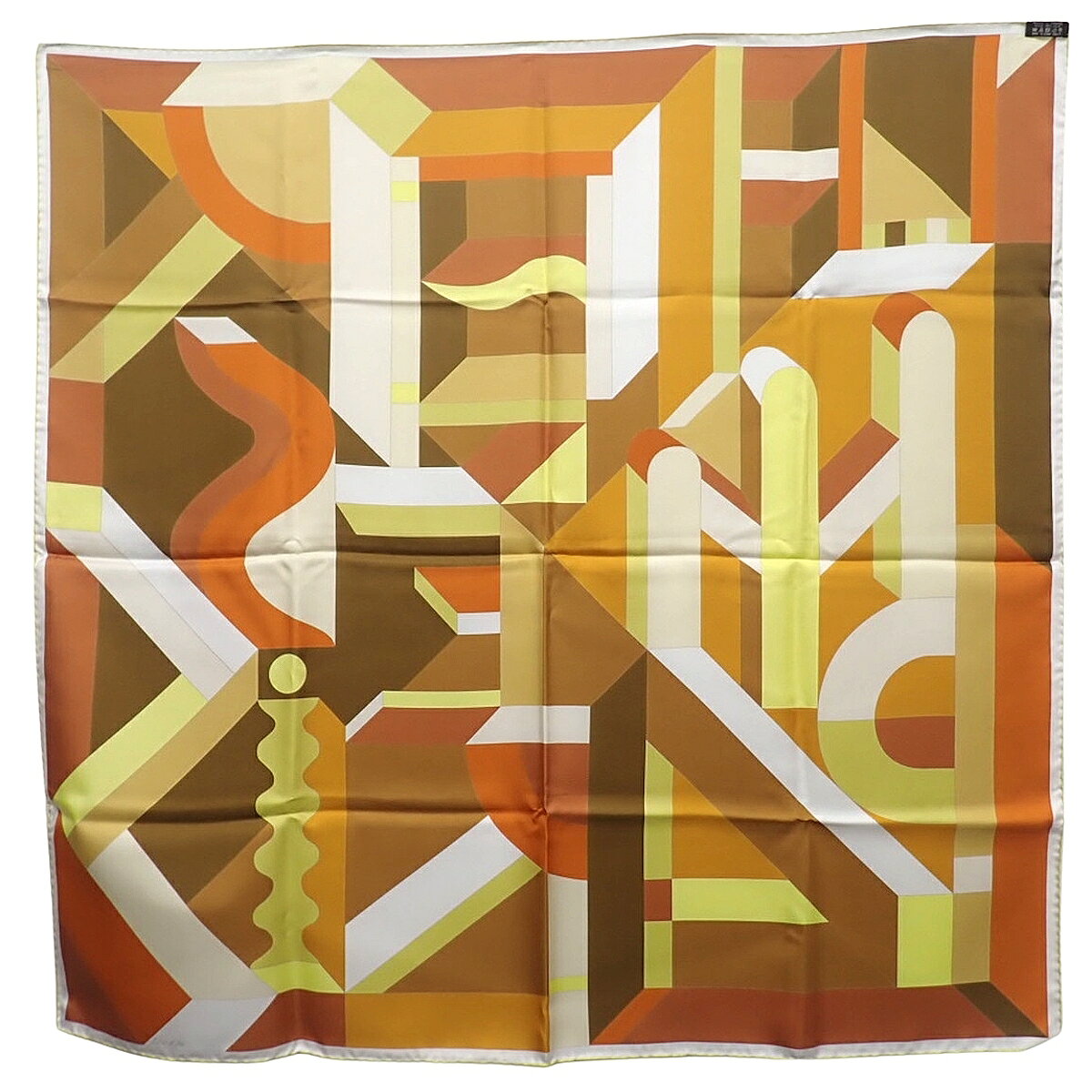 ALAMODEのHERMES(エルメス) PERSPECTIVE CAVALIERE 騎乗のパースペクティブ カレ90 オレンジ ブラウン茶 イエロー黄 シルク スカーフ 大判スカーフ ストール ファッション小物 レディース 40802206385【中古】【アラモード】｜アングル2