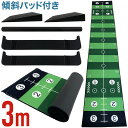 ゴルフ パターマット 3m パター マット ゴルフマット パッティング 跡が残る スコアアップ 滑り止め ゴムマット パターマット スイング ラフ ショット ス...
