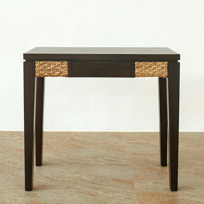 【安心1年保証】ワークデスク 机 書斎机 パソコンデスク 幅80cm 1人掛け 木製 マホガニー無垢材 アジアン家具 ウォーターヒヤシンス 天然木 バリ リゾート インテリア おしゃれ モダン セミオーダー対応 [MITRA ミトラ] 【LHT-07】インテリア・寝具・収納 [2]