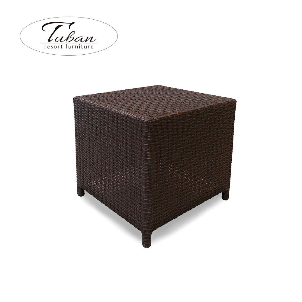 ラタン調 ガーデンテーブル ラタン 屋外 ガーデン テーブル 雨ざらし サイドテーブル ラタン家具 ガー..