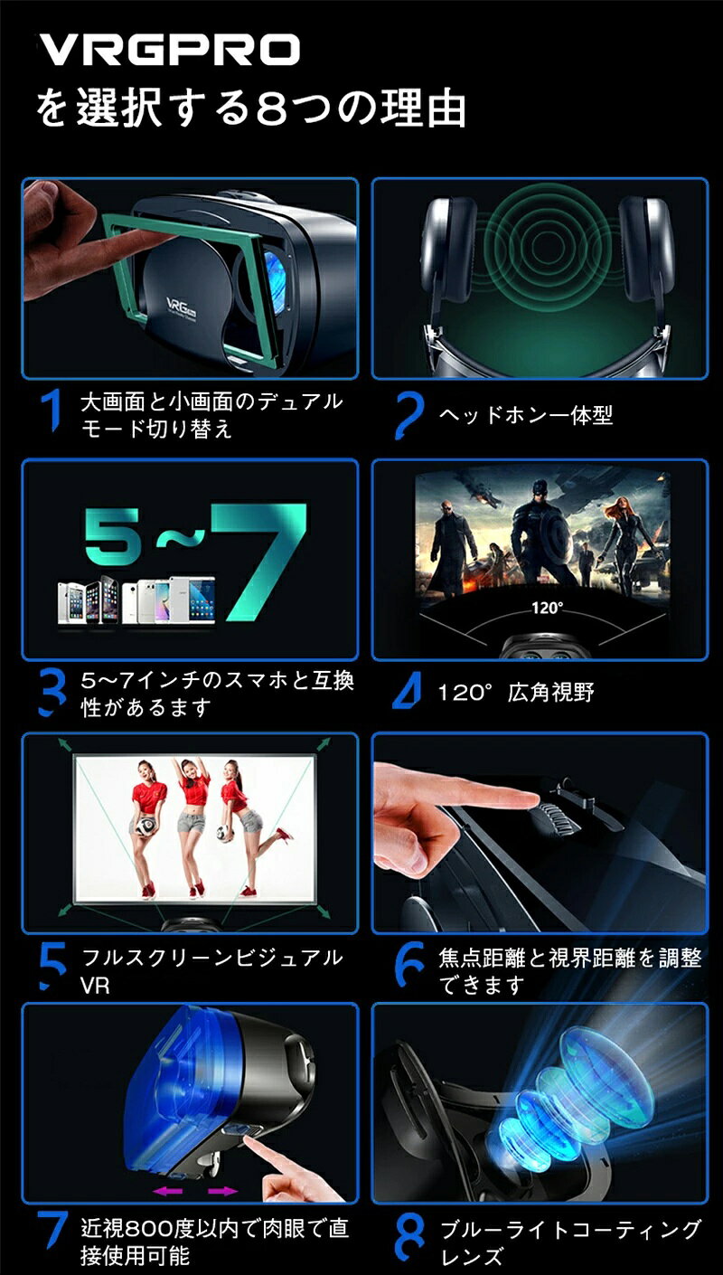 �ǿ��� VR �������� Ķ���� 5-7����� �إåɥ��å� �С������ vr�������� �إåɥۥ��� ���η� 3D VR ���� �� �ᥬ�� ��� ư�� ������ ����ȥ����� ��¢ ��⥳�� �դ� iPhone Android ���ޡ��ȥե��� �����ե��� ���ޥ� 120������ 1080P��� ���� 800�� ���/���Ŭ��