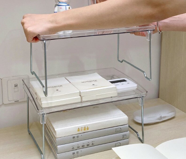 クリア 透明 ミニ テーブル 卓上 ラック 折りたたみ 省スペース 折り畳み 折り畳み ローテーブル 小さ..