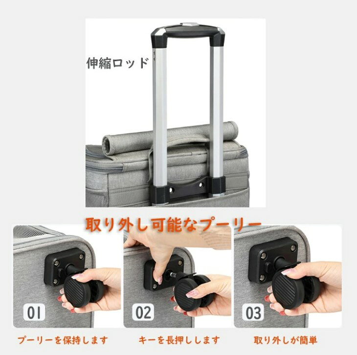 ペットキャリーバック 2層 2匹 リュックバッグ 多頭飼い ボストンキャリー 猫カー...
