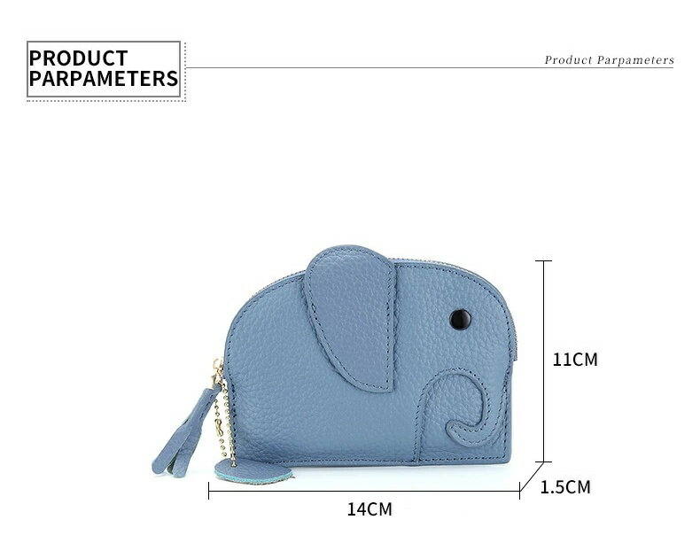 美品登場☆ミニ財布 カードケース キーケース 牛革 ぞうさん レディース コインケース レザー 財布 象 ゾウ 薄型 ケース ポーチ アニマル マルチケース カード入れ 小銭入れ かわいい