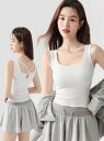 キャミソール女性は春夏薄手のスリムで着痩せ副乳隠しの上に美背中のスリーブレスを着ます