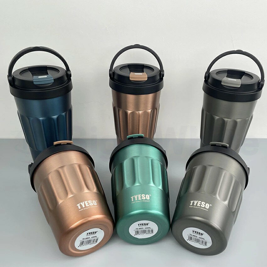 Rakuten - タンブラー コーヒー タンブラー 蓋付き 持ち運び こぼれない コーヒー タンブラー TYESO タンブラー 保温 保冷 コーヒー タンブラー ミニボトル おしゃれ 飲みやすい コーヒー カップ オフィス 車 ステンレス製 水筒