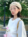 純粋な手の透かし彫り彫りの女性の春夏ベレー帽のレトロな装い薄手の金の麻花ニット画家帽子潮