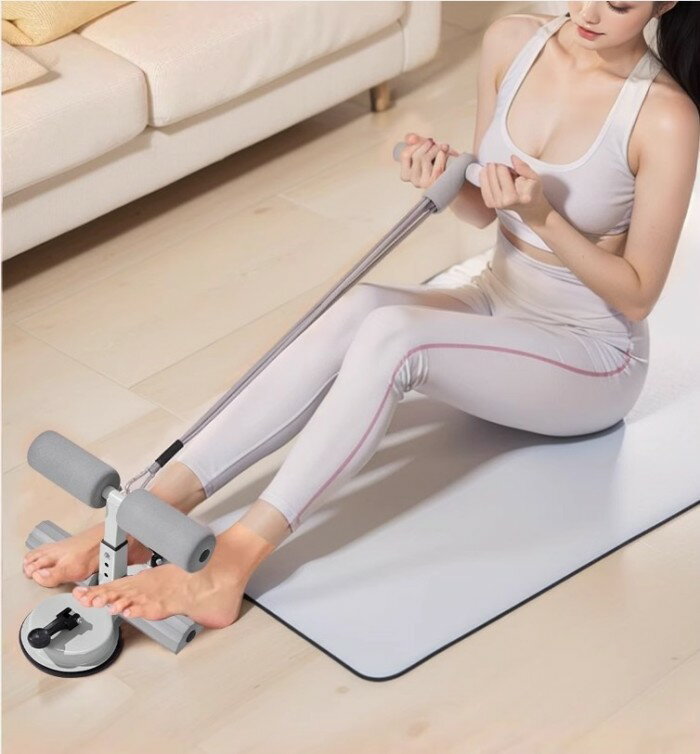 腹筋補助器具家庭用の腹巻き引きロープで脚やせ運動トレーニング二重吸盤脚掛け器