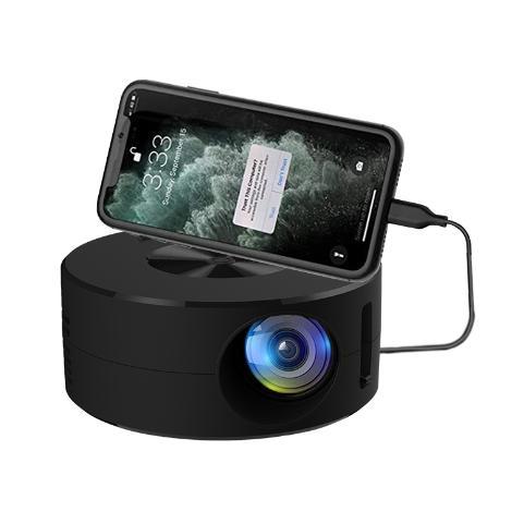 ALASショップの2025モデル新登場 プロジェクター 小型 天井 家庭用 1080P フルHD対応 USB給電 ミニ ポータブル ミニプロジェクター スピーカー内蔵 ホームプロジェクター 壁 DVD コンパクト 軽量 子供 クリスマス プレゼント｜アングル2