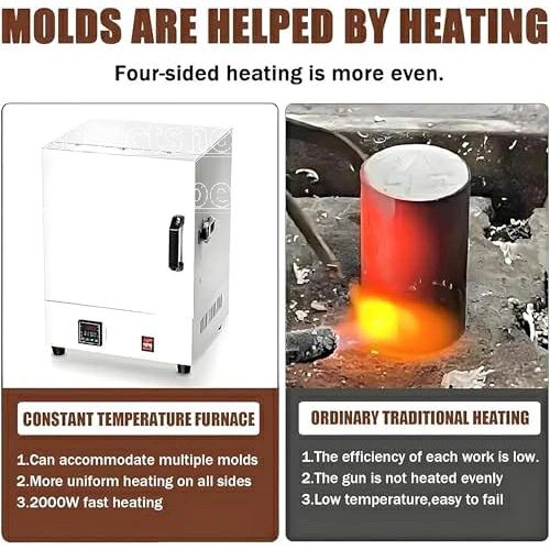 電気溶解炉 デジタル温度制御溶解炉 2000W 0-1150℃ 貴金属、金、銀、銅、アルミニ...