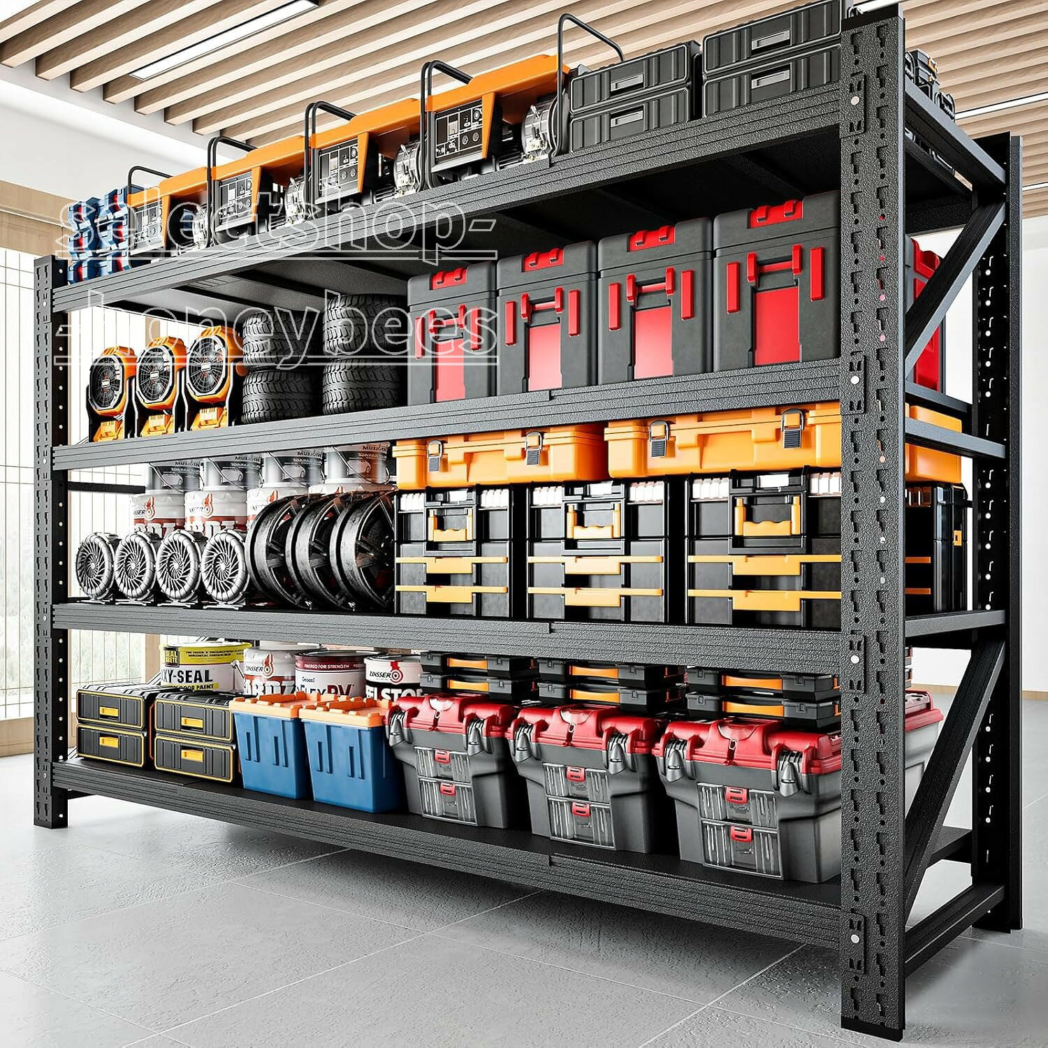引取限定②トラスコ スチールラック 4段 収納棚 DIY ガレージ 倉庫 工場 10001333.jpg