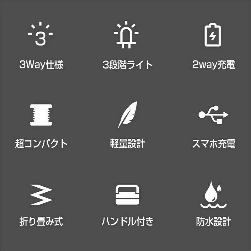 ALASショップの防災 災害用 led ランタン 充電式 ソーラー 懐中電灯 小型 ランタン スマホ充電 停電対策 明るい 照明ランタン LED 3way 高輝度 防災 防水 キャンプランタン 室内屋外 LEDランタン キャンプ アウトドア 夜釣り 折り畳み｜アングル3
