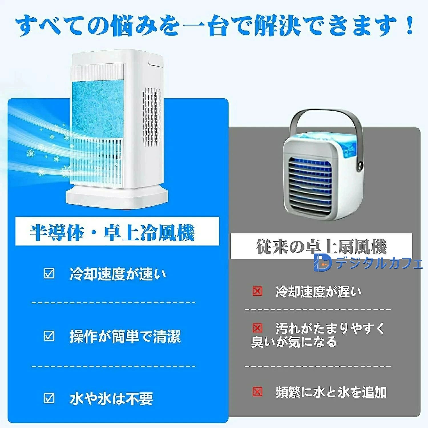 日本製 半導体製冷・水・氷入れない！ -20℃強力冷風機 スポットクーラー 卓上 冷風...
