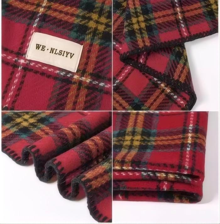 ピンクのチェックマフラー女性の冬の高級感新型保温韓系マフラー秋冬の雰囲気感ストール