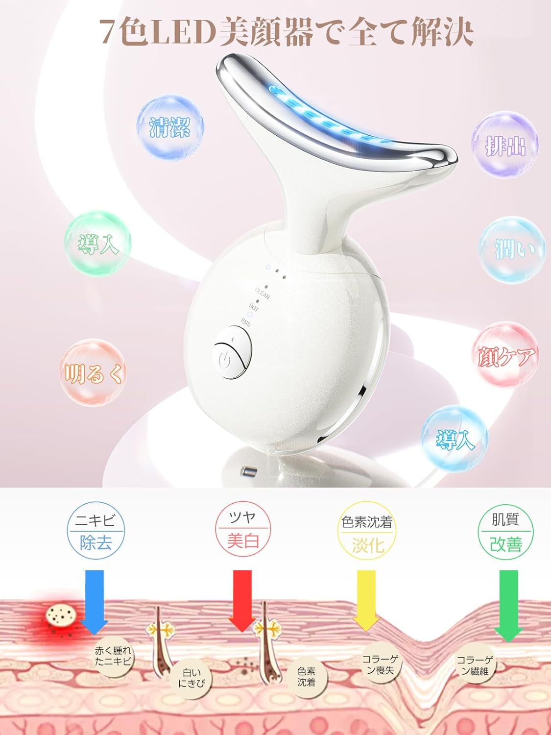 お買い物マラソン【P5倍】毛穴吸引器 毛穴吸引 毛穴吸引機 3種類の吸引ヘッド USB充電式 毛穴ケア 毛穴 吸引 強力 黒ずみ 鼻 除去 角栓 吸引機 EMS リフトアップ クレンジング 毛穴 ケア 化粧水 浸透 洗顔 ニキビ 肌荒れ 頬 フェイスライン たるみ 改善