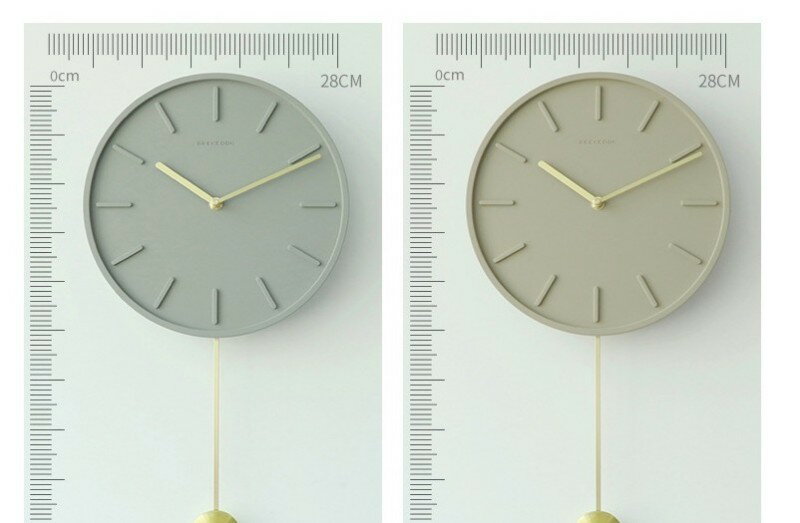 現代のシンプルな柱時計:暇と銅の11寸刻の新型の家具の時計の創意的な暇と北欧のセメントの時計