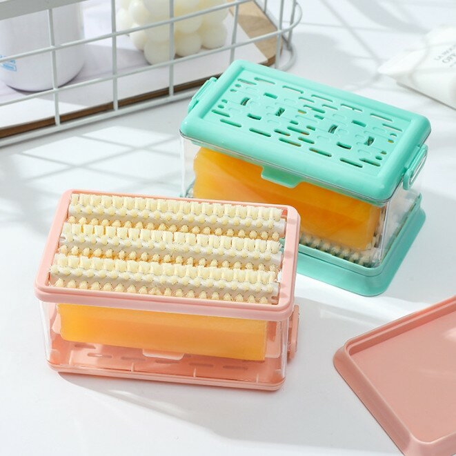 新家庭用蓋付き石鹸アスファルト収納ボックスプラスチック手もみ洗濯不要多機能ブラシ石鹸発泡箱