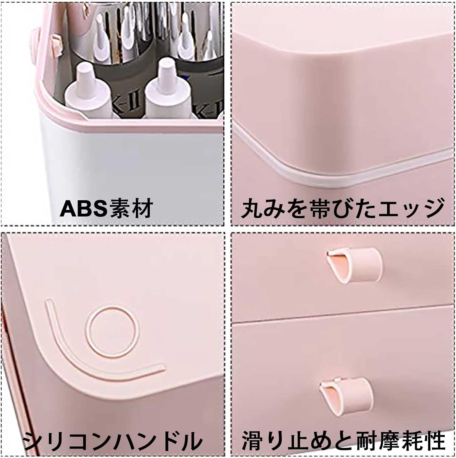 鏡付き ライトき 化粧品ケース 収納ケース メイクボックス 化粧品ケース 大容量 コスメボックス 化粧ケース メイク収納 alastime-10002958 ALASTIME サンプル画像2