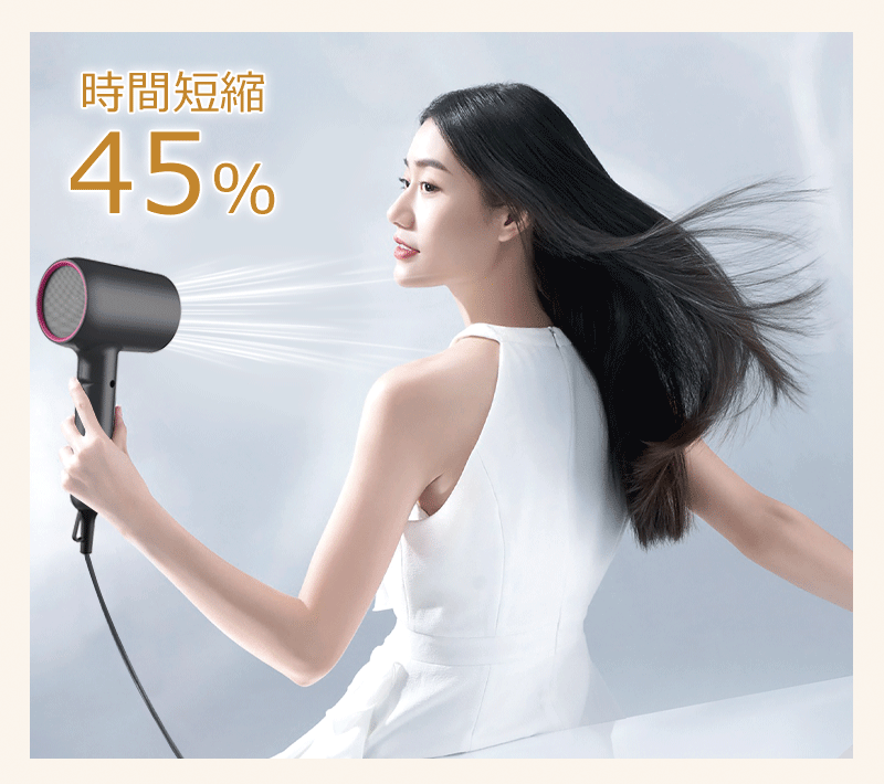 Hair Driers - 億マイナスイオンヘアドライヤー 1200W 大風量速乾 冷熱風切替 静音軽量コンパクト 旅行携帯ヘアケア器具
