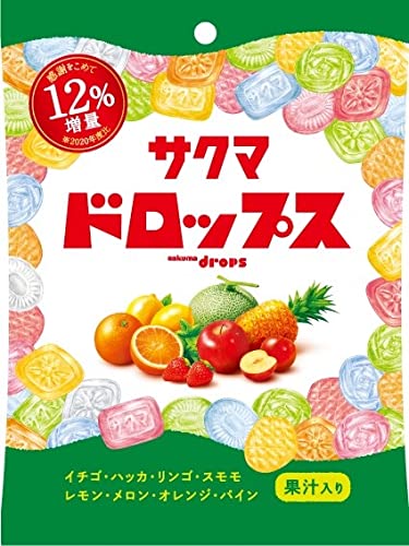 【当日配送・送料無料】 サクマドロップス 袋入りドロップス 124g 佐久間ドロップスのサムネイル