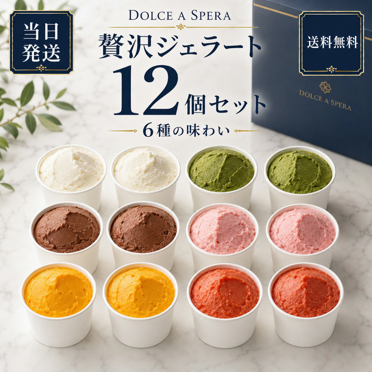 【当日発送対応】ジェラート 12個 詰め合わせ 送料無料 高級 アイス ギフト 6種 誕生日 内祝い お礼 お返し 家族用 最短翌日 DOLCE A SPERA