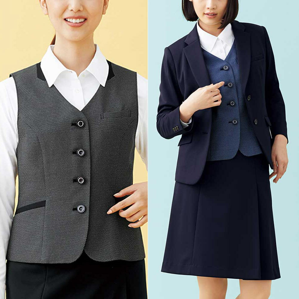 【特価】 事務服 ニット FV36391 フォーク ホームクリーニング 洗える 洗濯 リクルート 女子制服 ネイビー チャコールグレー 売れ筋 5号 〜 17号 2