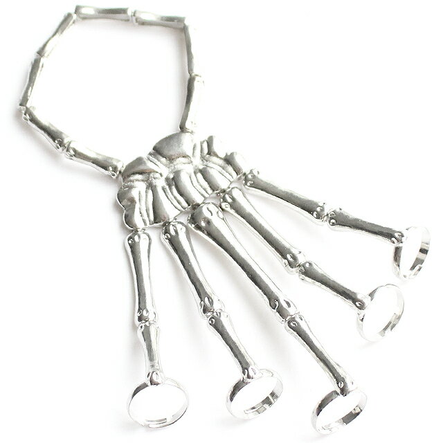 【albino select】骸骨モチーフメタルリングブレスレットブレスレット メンズ リング 指輪 スカル 骸骨 ハロウィン コスプレ 衣装 死神 シルバー モチーフ モード系 アクセサリー 中性的 ユニセックス レディース