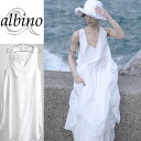 【albino】サロペット風ノースリーブワンピースワンピース カットソー メンズ サロペット チュニック ノースリーブ モード系 ホワイト 白 個性的 日本製 国産 オリジナル 中性的 ユニセックス レディース