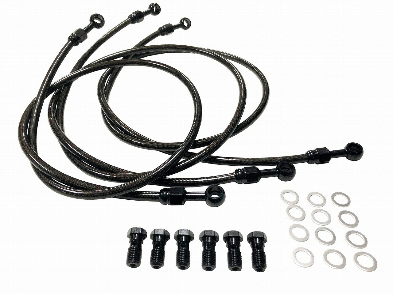 スカイウェイブ250 スカイウェイブ400 ブレーキホース メッシュ ブラック ALCANhands