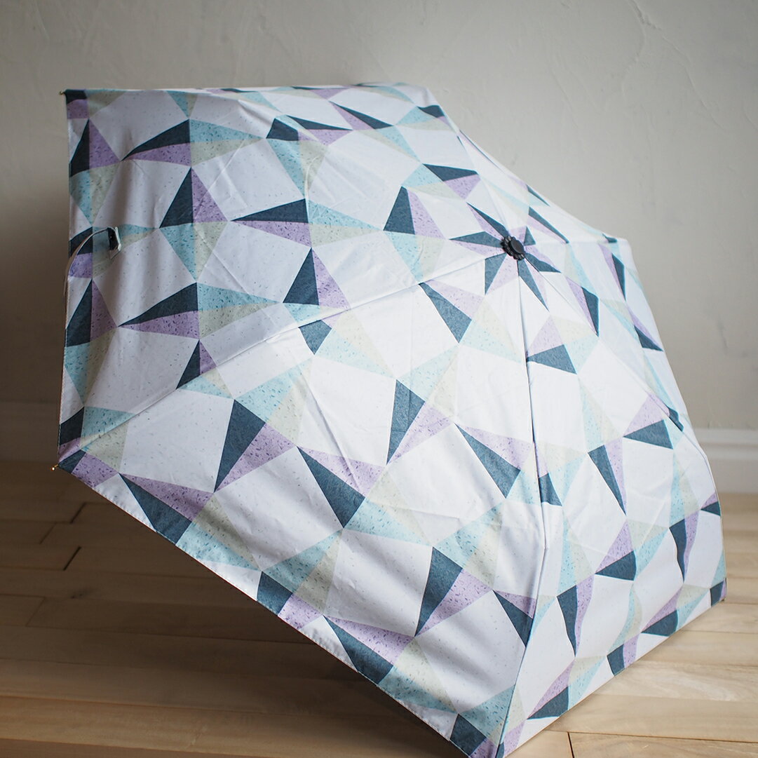 UVカット折傘 カレイド　kaleido 紫外線99.9%カット 晴雨兼用 日傘 雨傘　竹ハンドル　折りたたみ傘