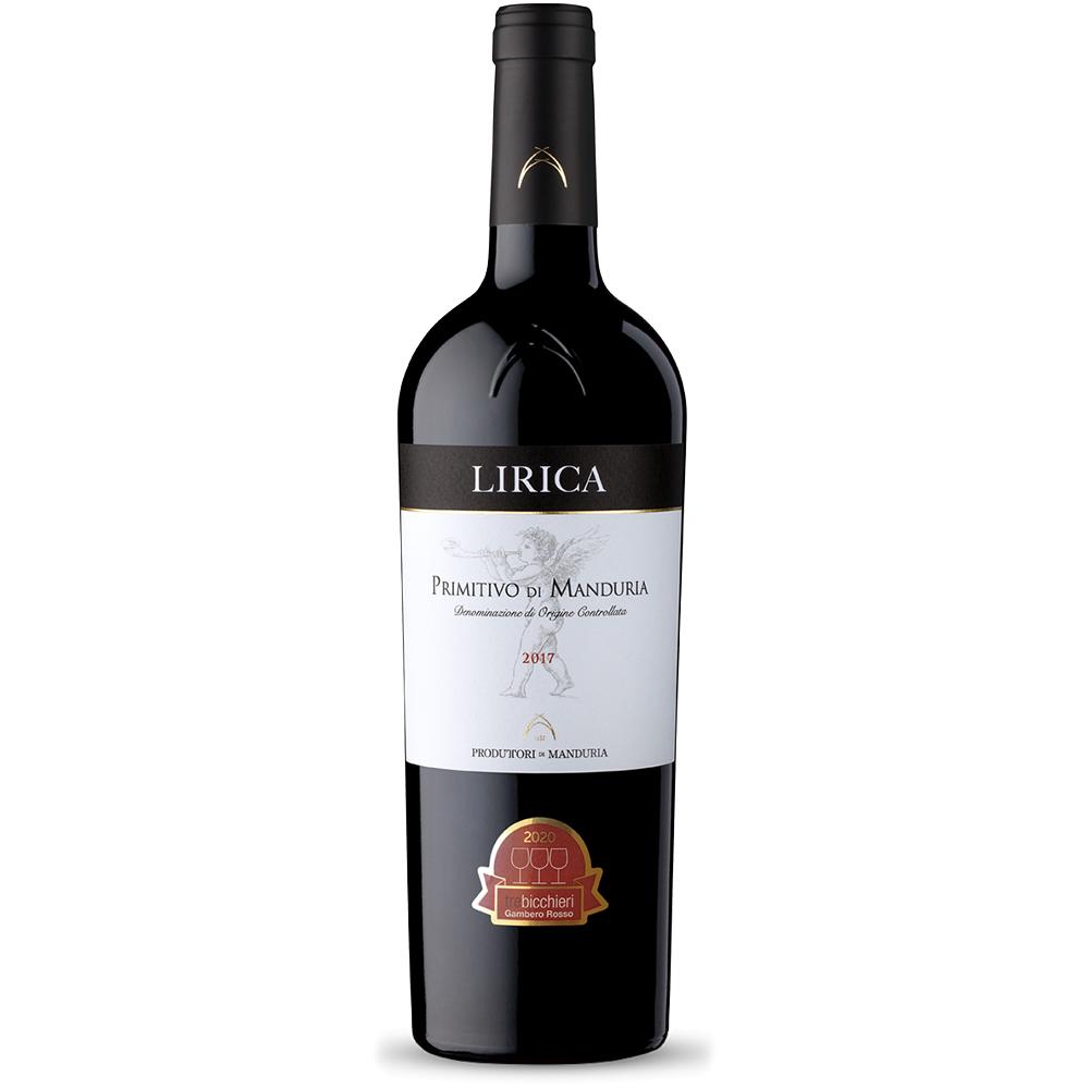 トレビッキエーリ獲得！！Primitivo di Manduria DOP Lirica 2017 プリミティーヴォ ディ マンデュリア DOP リリカ2017 赤ワイン ワイン wine 赤 フルボディ 辛口　イタリア プーリア アルコール ギフト プチギフト プレゼント 贈り物 14% お取り寄せ ご褒美 女子会