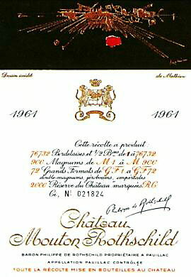 1961 シャトウムートンロートシルドMouton Rothschild　Magnum