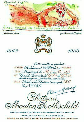 シャトウムートンロートシルド Mouton Rothschild Pauillac AOC:1er cru classe en 1973 年代：1963　容量：750ml 商品画像はサンプルです 現品画像はご注文の現品になります ※航空便送料・保険料等諸費用別途 　通常航空便4800円・納期約3週間 　速達航空便6000円・納期約1週間です ※ご指定が無い場合は速達航空便とします