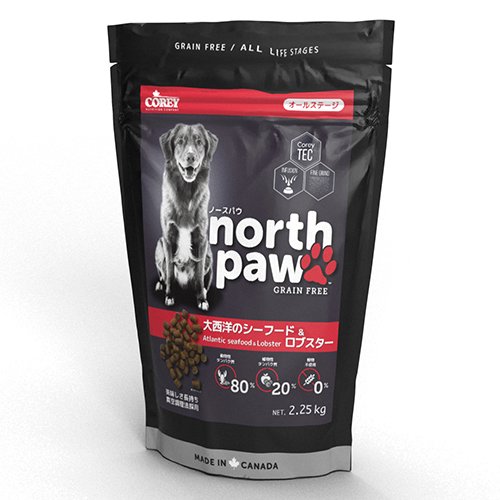 【north paw】ノースパウ　グレインフリードッグフード　大西洋のシーフード＆ロブスター　2.25kg○