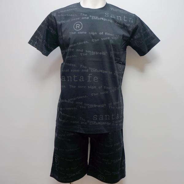 Rakuten - サンタフェ・25 春夏 SS 新作・コットンスムース 総柄プリント 半袖Tシャツ 短パン 上下(L)(LL)(3L)(4L)25-83801-018　25-83802-018