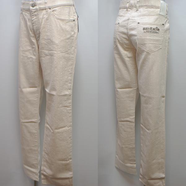 サンタフェ・24 春夏 SS 新作・変わり織 楽パンツ カラーデニム テーパード ジーンズ(54)(4L)24-61455-053-54　キングサイズ